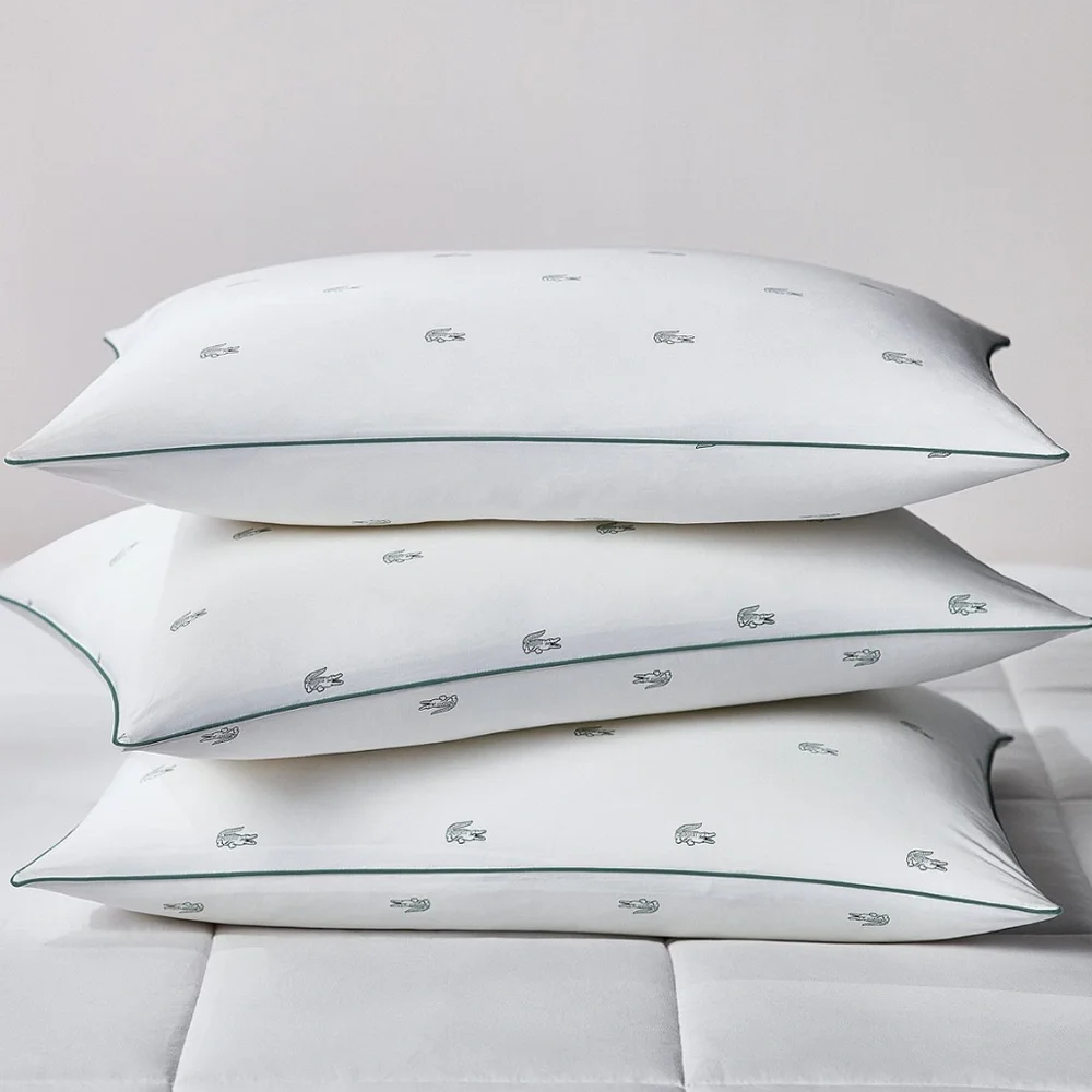 Lacoste Home Croc Cotton Pillow Set (2) Standard Queen Medium NWT